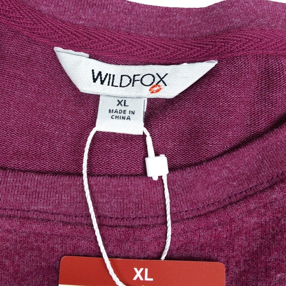 NWT Wildfox $84 Womens Magenta Crewneck Sweatshirt - Picture 6 of 7